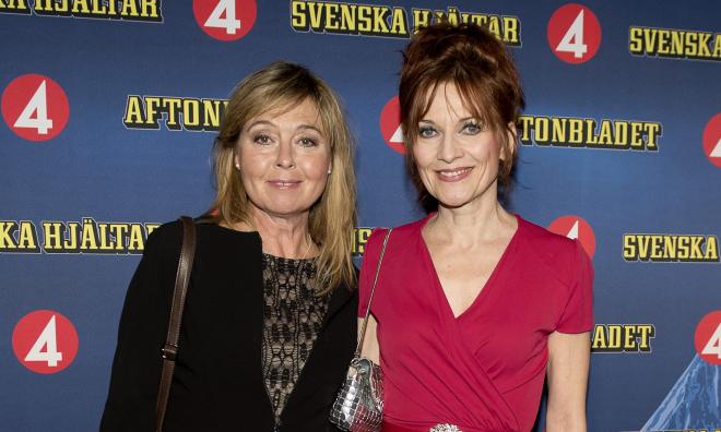 Tove Naess tillsammans med Anne-Lie Rydé vid Svenska Hjältar-galan 2013. Arkivbild.