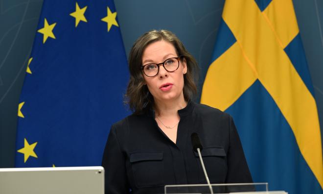 Utrikesminister Maria Malmer Stenergard (M) säger att Sverige röstade nej till FN-resolutionen eftersom den skulle skapa problem i förhandlingen om en eventuell tvåstatslösning. Arkivbild.