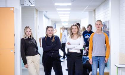 Julia Eriksson,  Marina Fili, Julia Rosenkvist, Kasper Dreyer, Provsituationen, Strandnäs högstadiet, Strandnäs elevråd