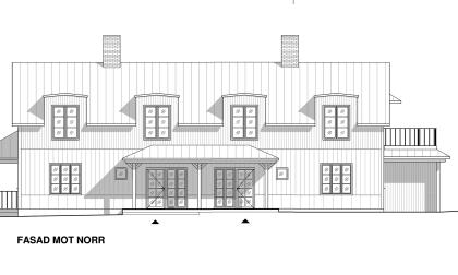 Så här skulle ett nytt hus på Kastelholms kungsgård kunna se ut. Byggnaden skulle rymma 16 övernattningsrum, och fastighetsverket har på sina skisser placerat den nära mangårdsbyggnaden.<@Fotograf>Skiss: Daniel Andersson/Landskapets fastighetsverk