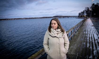 Sara Mattsson hann med nöd och näppe undan tsunamivågen som svepte in.<@Fotograf>Hülya Tokur-Ehres