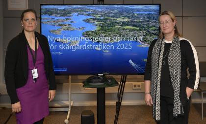 Ida Mann och Camilla Gunell informerade om de nya bokningsreglerna och taxorna för 2025 på en presskonferens på torsdagen.<@Fotograf>Robert Jansson