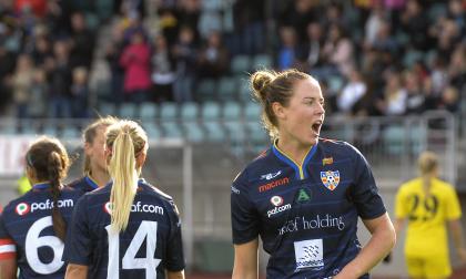 Sara Nordin avgjorde med sitt mål som betydde 2–0. @Foto:Staffan Lund