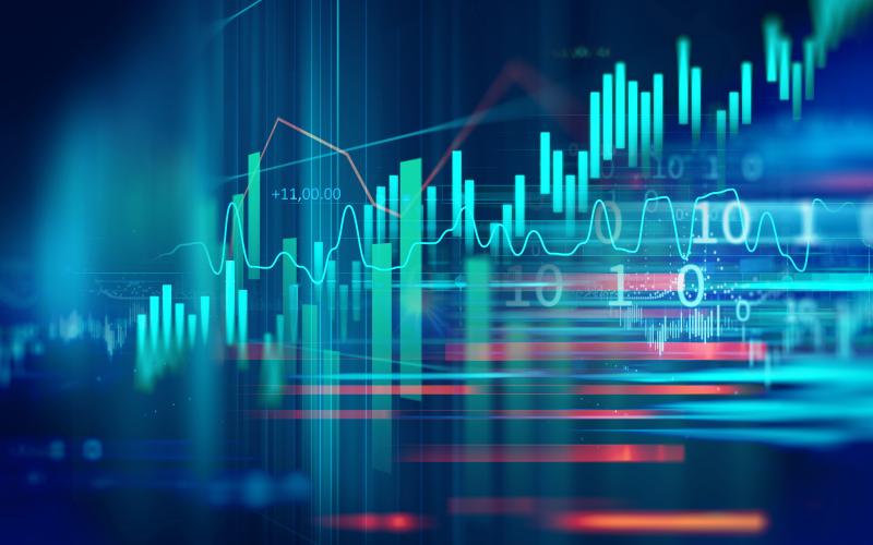 financial stock market graph illustration ,concept of business investment and stock future trading.