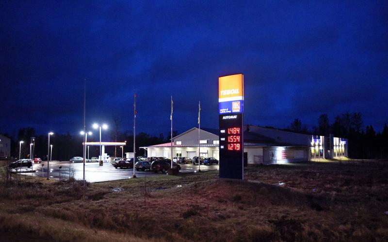 Den obemannade Teboilmacken i Jomala är billigast på Åland. Åtminstone när Statens ämbetsvärk mäter.@Foto:Jacob Saurén