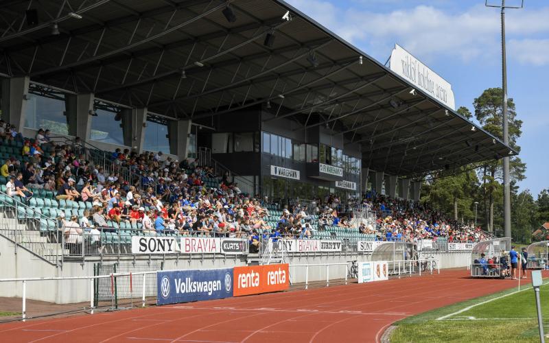 Wiklöf Holding Arena är i dag den enda idrottsanläggningen i staden som har ett sponsornamn.@Foto:<@Fotograf>Robert Jansson