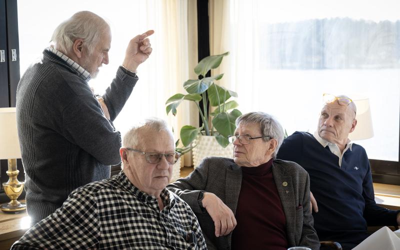 Karl Gustav Henriksson, Håkan Jansson, Jutka Leå och Birger Ekman har jobbat på flera olika skepp och kylbåtar.