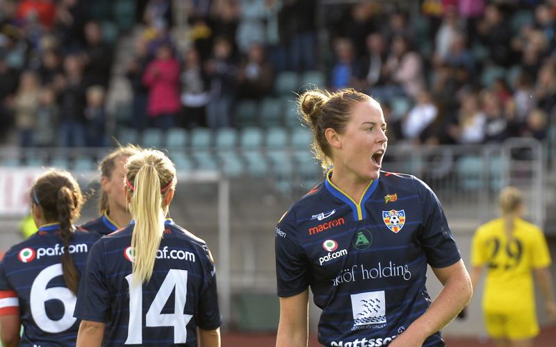 Sara Nordin avgjorde med sitt mål som betydde 2–0. @Foto:Staffan Lund