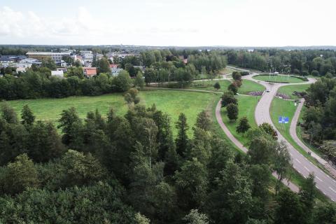 Apalängen är ett av alternativen staden tittar på. Till höger syns Sjukhusrondellen. <@Fotograf>Daniel Eriksson